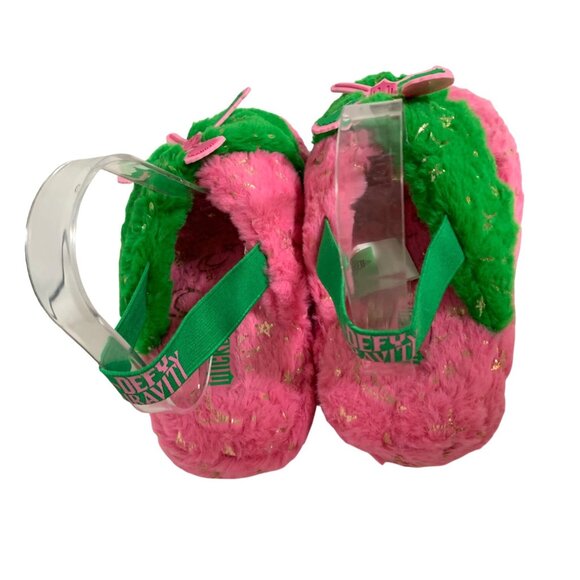 Universal Wicked Womens Size 5 6 Green Pink Sparkle Defy Gravity Fuzzy Soft Slip - Picture 4 of 5